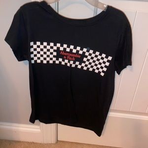 black checkered abercrombie and fitch t-shirt